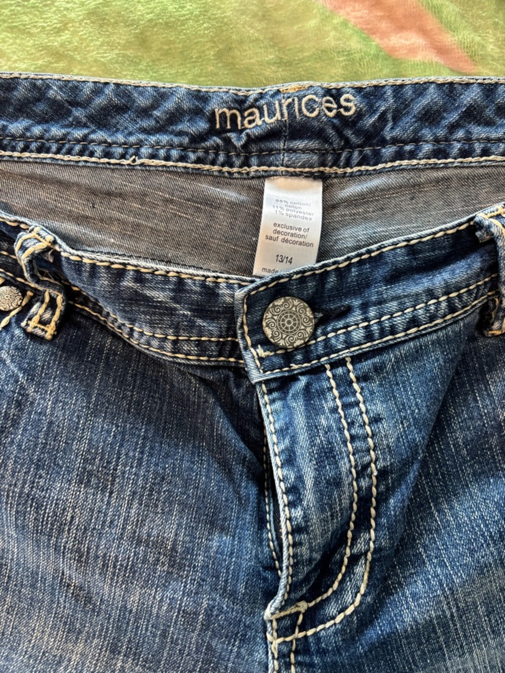 Maurices women’s  Dark Blue Slim Jeans with Contrast Stitching